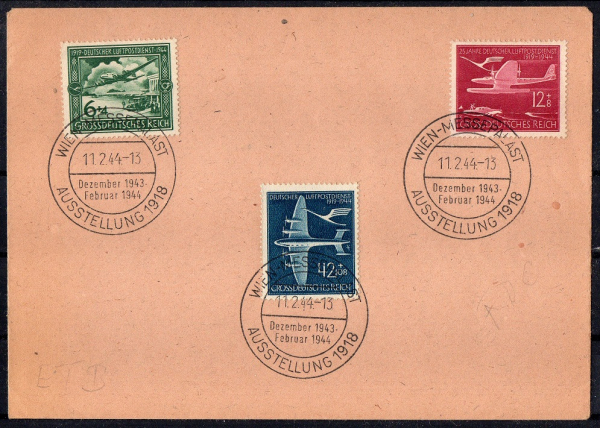 Michel Nr. 866 - 868, Luftpostdienst auf FDC Brief.